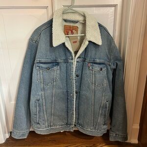 Levi's Light Blue Denim Jacket with Sherpa Collar